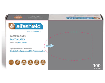 Picture of Alfashield Alfa Gloves Εξεταστικά Γάντια Λάτεξ Ελαφρά Πουδραρισμένα Λευκό 100τμχ XL