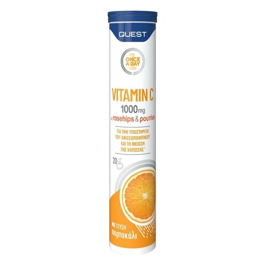 Picture of Quest Vitamin C 1000mg με Rosehips & Ρουτίνη για την Καλή Λειτουργία του Ανοσοποιητικού Συστήματος 20eff.tabs