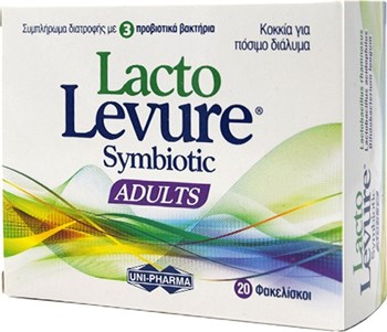 Picture of Uni-pharma Lacto Levure Symbiotic Adults - Συμπλήρωμα Διατροφής Προβιοτικών, 20 φακελάκια