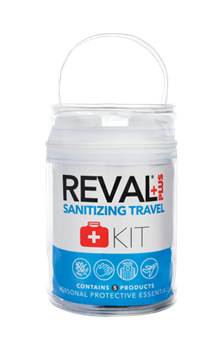 Picture of Intermed REVAL Plus Sanitizing Kit, (1 Αντισηπτική γέλη χεριών 30ml, 1 απολυμαντικό επιφανειών 50ml, 1 απολυμαντικό ρούχων και υφασμάτων 50ml,1 πακέτο υγρά μαντηλάκια 10τμχ, 1 καθημερινή κρέμα χεριών 30ml) 5 Τεμάχια