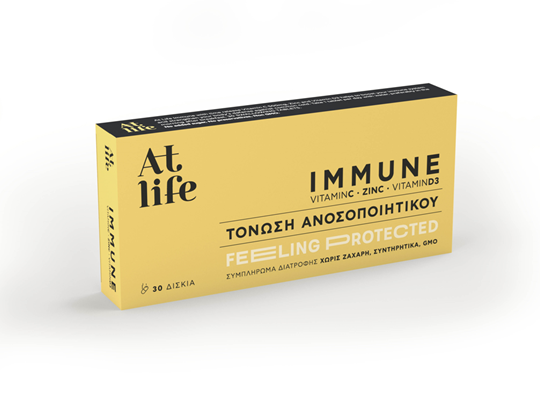 Picture of At life Immune Feeling Protected Vitamin C, Zinc & Vitamin D3 30 ταμπλέτες
