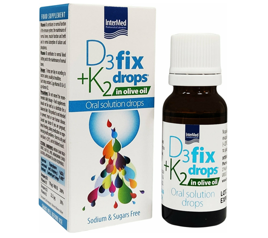 Picture of Intermed D3 + K2 Fix Drops in Olive Oil 12ml