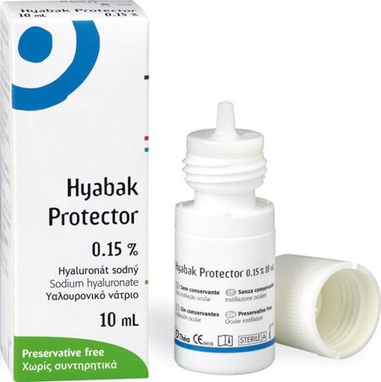 Picture of Thea Pharma Hellas Hyabak Protector 0.15% Οφθαλμικές Σταγόνες με Υαλουρονικό Οξύ για Ξηροφθαλμία 10ml