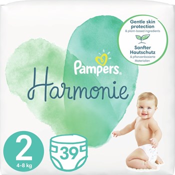 Picture of Pampers Πάνα με Αυτοκόλλητο Harmonie No. 2 για 4-8kg 39τμχ