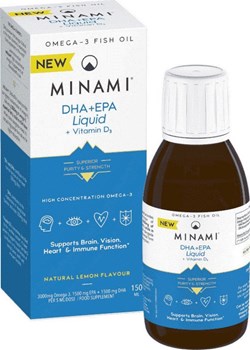 Picture of Minami DHA + EPA Liquid + Vitamin D3 150ml Λεμόνι