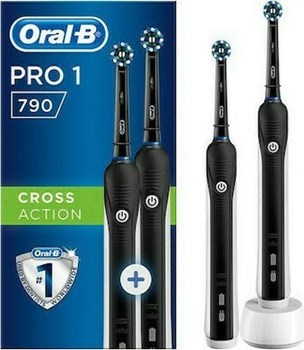 Picture of Oral-B Pro 1 790 Black Edition Cross Action Ηλεκτρική Οδοντόβουρτσα με Χρονομετρητή και Αισθητήρα Πίεσης 2τμχ