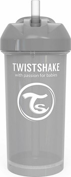 Picture of Twistshake Κύπελλο Straw Cup 360ml 6+Μηνών Pastel Grey