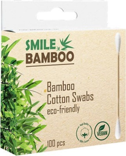 Picture of Smile Bamboo Μπατονέτες Βιοδιασπώμενες Λευκές από Μπαμπού 100τμχ