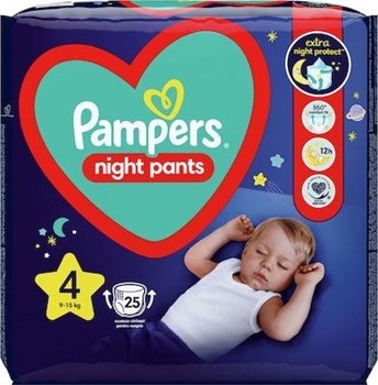 Picture of Pampers Πάνες Βρακάκι Night No. 4 για 9-15kg 25τμχ