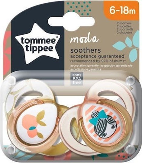 Picture of TOMMEE TIPPEE Πιπίλες σιλικόνης MODA 6 -18 μηνών για κοριτσι 2ΤΕΜ -433489