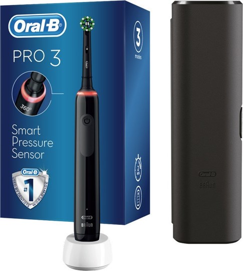 Picture of Oral-B Pro 3 3500 Cross Action Ηλεκτρική Οδοντόβουρτσα με Αισθητήρα Πίεσης Black Edition