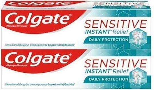 Picture of Colgate Sensitive Instant Relief Daily Protection Οδοντόκρεμα για Ευαίσθητα Δόντια 2x75ml