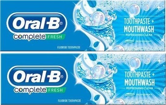 Picture of ORAL-B Complete Φθοριούχος Oδοντόκρεμα + Στοματικό Διάλυμα με Γεύση Δυόσμο 75ml 1+1 Δώρο