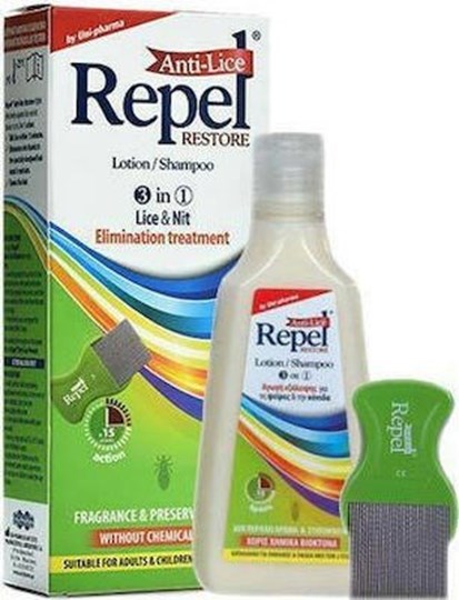 Picture of UNI-PHARMA Repel Anti-Lice Restore Lotion/Shampoo 200ml