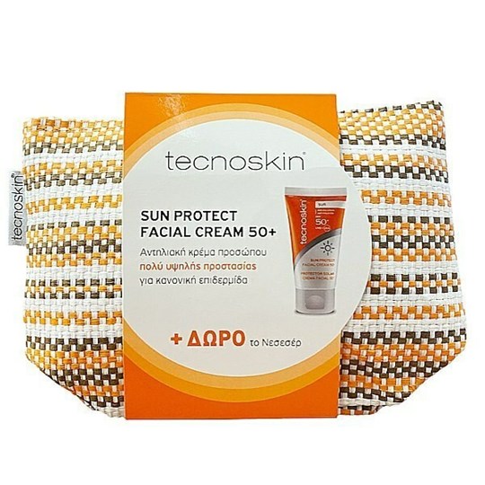 Picture of TECNOSKIN Sun Protect Facial Cream 50+ Σετ με Αντηλιακή Κρέμα Προσώπου με Χρώμα και ΔΩΡΟ το Νεσεσέρ