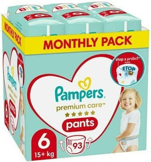 Picture of Pampers Πανες Premium Care Pants Monthly Πάνες-Βρακάκι Νo 6 93τμχ (15+kg)