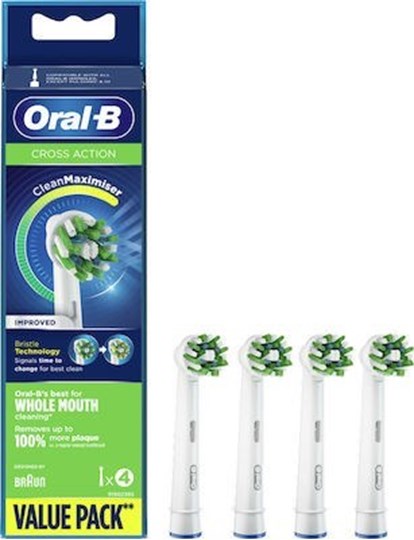 Picture of Oral-B Cross Action CleanMaximiser Value Pack Ανταλλακτικές Κεφαλές για Ηλεκτρική Οδοντόβουρτσα 4τμχ