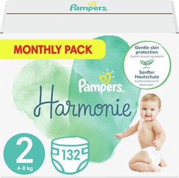 Picture of Pampers Πάνες με Αυτοκόλλητο Harmonie No. 2 για 4-8kg 132τμχ