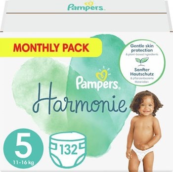 Picture of Pampers Πάνες με Αυτοκόλλητο Harmonie No. 5 για 11-16kg 132τμχ