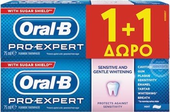 Picture of Oral-B Pro-Expert Sensitive & Whitening Οδοντόκρεμα για Ευαίσθητα Δόντια & Λεύκανση (2x75ml) 150ml
