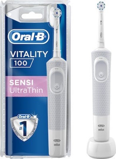 Picture of ORAL B Vitality 100 Sensi UltraThin Grey-White Blister Επαναφορτιζόμενη Ηλεκτρική Οδοντόβουρτσα