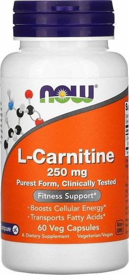 Picture of Now Foods L-Carnitine 250mg 60 Veg.Caps