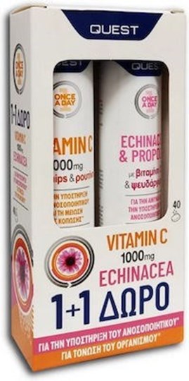Picture of Quest Vitamin C 1000mg 20 αναβράζοντα δισκία & Echinacea & Propolis 20 αναβράζοντα δισκία