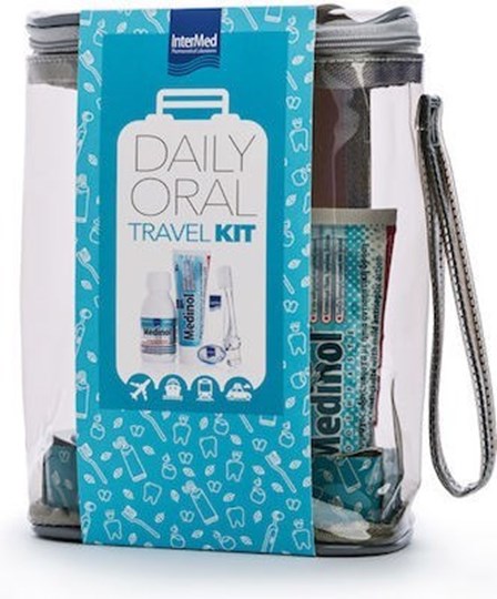 Picture of Intermed Daily Oral Travel Kit Οδοντόκρεμα Medinol Φθοριούχος Οδοντόκρεμα 50ml, Στοματικό Διάλυμα 100ml & Οδοντόβουρτσα