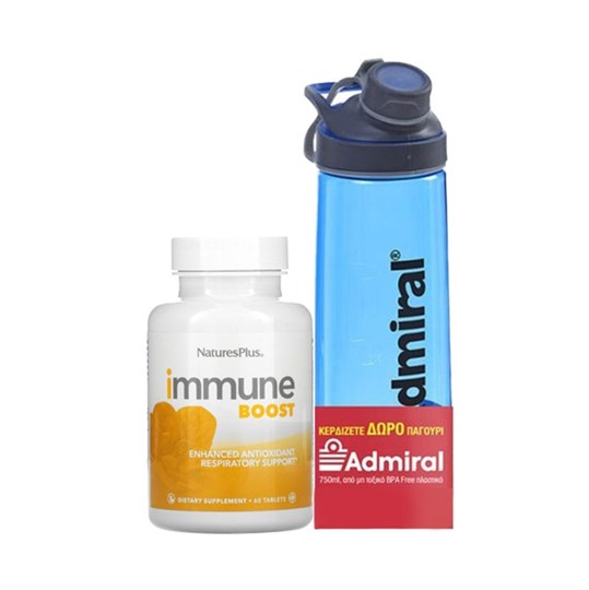 Picture of Nature's Plus Immune Boost 60 ταμπλέτες & Παγούρι Admiral σε Μπλε χρώμα 750ml