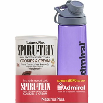 Picture of NATURE'S PLUS SPIRU-TEIN COOKIES & CREAM 525 gr & Admiral Παγούρι 750ml