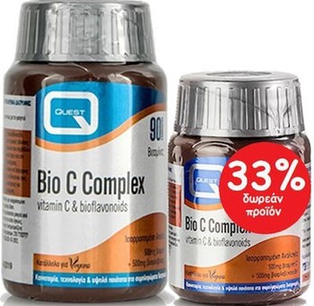 Picture of Quest Bio C Complex Vitamin C 500mg & Bioflavonoids 500mg 60 + 30 ταμπλέτες