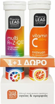 Picture of Pharmalead Multi+ A-Z & Q10 20 αναβράζοντα δισκία & Vitamin C 550mg 20 αναβράζοντα δισκία