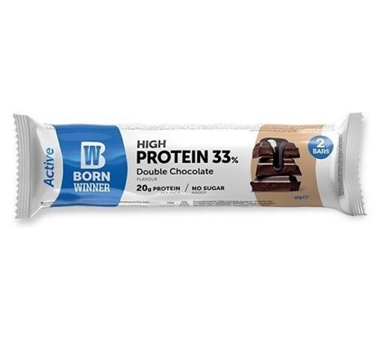 Picture of Born Winner Active High Protein Μπάρες με 33% Πρωτεΐνη & Γεύση Double Chocolate 2x30gr