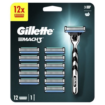 Picture of Gillette Mach3 Ξυραφάκι με Ανταλλακτικές Κεφαλές 3 Λεπίδων & Λιπαντική Ταινία 12τμχ