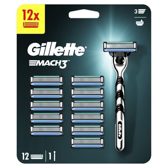 Picture of Gillette Mach3 Ξυραφάκι με Ανταλλακτικές Κεφαλές 3 Λεπίδων & Λιπαντική Ταινία 12τμχ