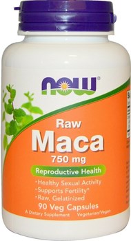 Picture of NOW Maca 750 mg Raw Veg 90 Capsules