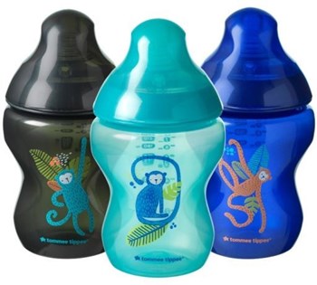 Picture of Tommee Tippee Closer to Nature Decorated Baby Bottles, Σετ με Πλαστικά Μπιμπερό, 0m+ 3x260ml