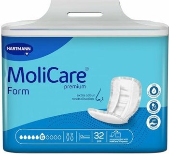 Picture of Hartmann MoliCare Premium Form extra plus σερβιέτες ακράτειας, 6 σταγόνες συσκευασία 32 τεμαχίων.