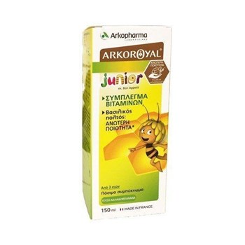 Picture of Arkopharma ArkoRoyal Syrup Junior Bon Appetit Παιδικό Συμπλήρωμα Διατροφής με Βασιλικό Πολτό & σύμπλεγμα Βιταμινών με Γεύση Αχλάδι - Μπανάνα 150ml