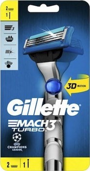 Picture of Gillette Mach3 Turbo 3D Ξυραφάκι με Ανταλλακτικές Κεφαλές 3 Λεπίδων & Λιπαντική Ταινία Champions League 2τμχ