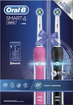 Picture of Oral-B Smart 4 4900 Duo Pack Ηλεκτρική Οδοντόβουρτσα με Χρονομετρητή και Αισθητήρα Πίεσης Black & Pink