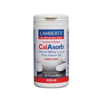 Picture of Lamberts Maximum Strength CalAsorb Calcium (as Citrate) 800mg Plus Vitamin D3 800mg 60 ταμπλέτες