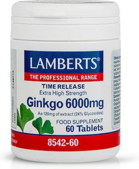 Picture of Lamberts GINKGO BILOBA EXTRACT 6000MG 60TABS