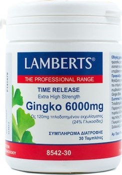 Picture of Lamberts GINKGO BILOBA EXTRACT 6000MG 30TABS
