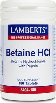 Picture of Lamberts BETAINE HCI 324MG-PEPSIN 180TABS