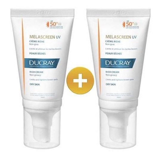 Picture of Ducray Melascreen 2x50ml Αντηλιακή Κρέμα Προσώπου SPF50 για Ξηρό Δέρμα