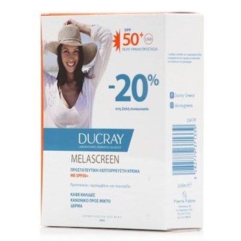 Picture of Ducray Melascreen 2x50ml Αντηλιακή Κρέμα Προσώπου SPF50 για Κανονικό / Μικτό Δέρμα
