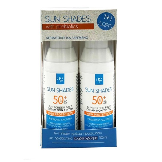 Picture of AG Pharm Sun Shades Promo (1+1) Face Sunscreen SPF50+ Αντηλιακή Κρέμα Προσώπου, 2x50ml