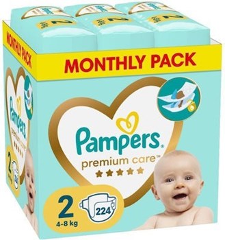 Picture of Pampers Premium Care Πάνες με Αυτοκόλλητο No. 2 για 4-8kg 224τμχ