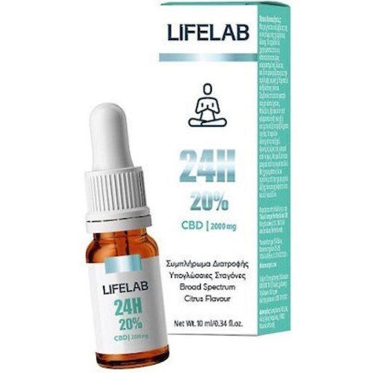 Picture of LIFELAB 24h Συμπλήρωμα Κάνναβης σε Σταγόνες 2000mg με 20% CBD με Γεύση Citrus για Αντιμετώπιση Άγχους 10ml